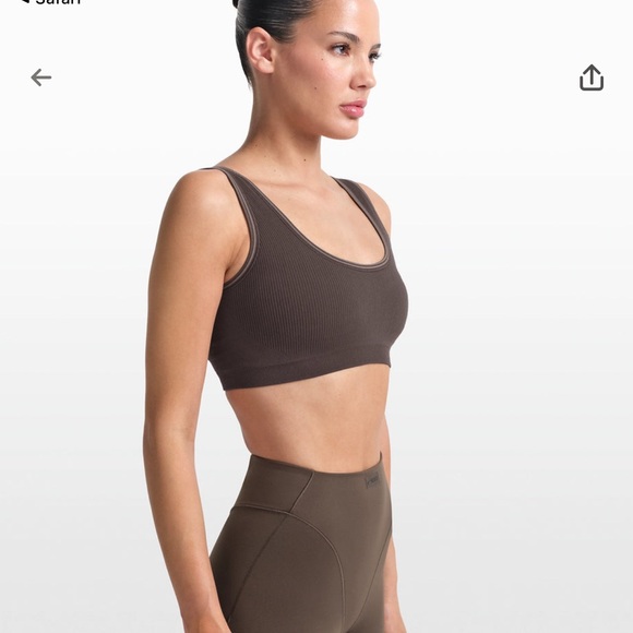 NikeSKIMS Ribbed SeamlessScoop Bra - Phoenix/Truffle - Picture 3 of 7